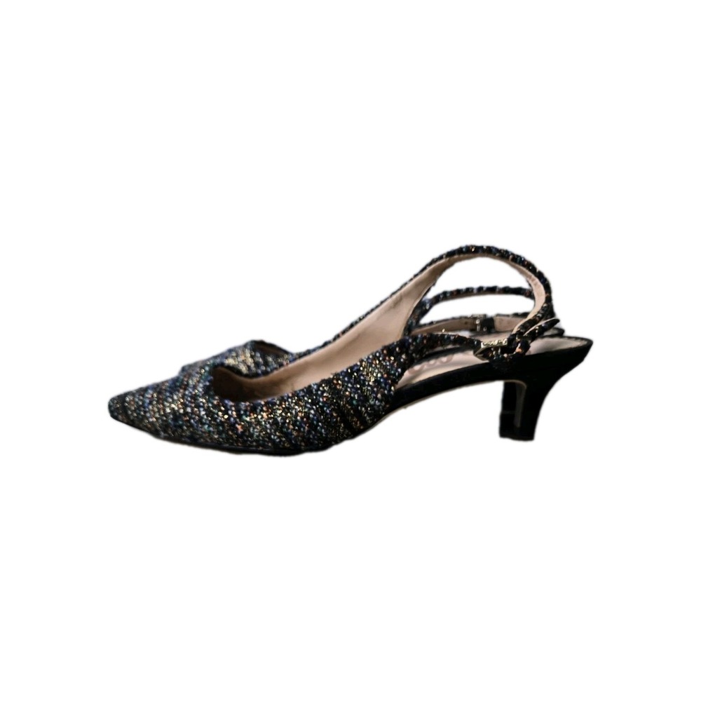 Sam Edelman Pointed Toe Slingback Kitten Heel Tweed Size 9 Multicolor Y2K‎